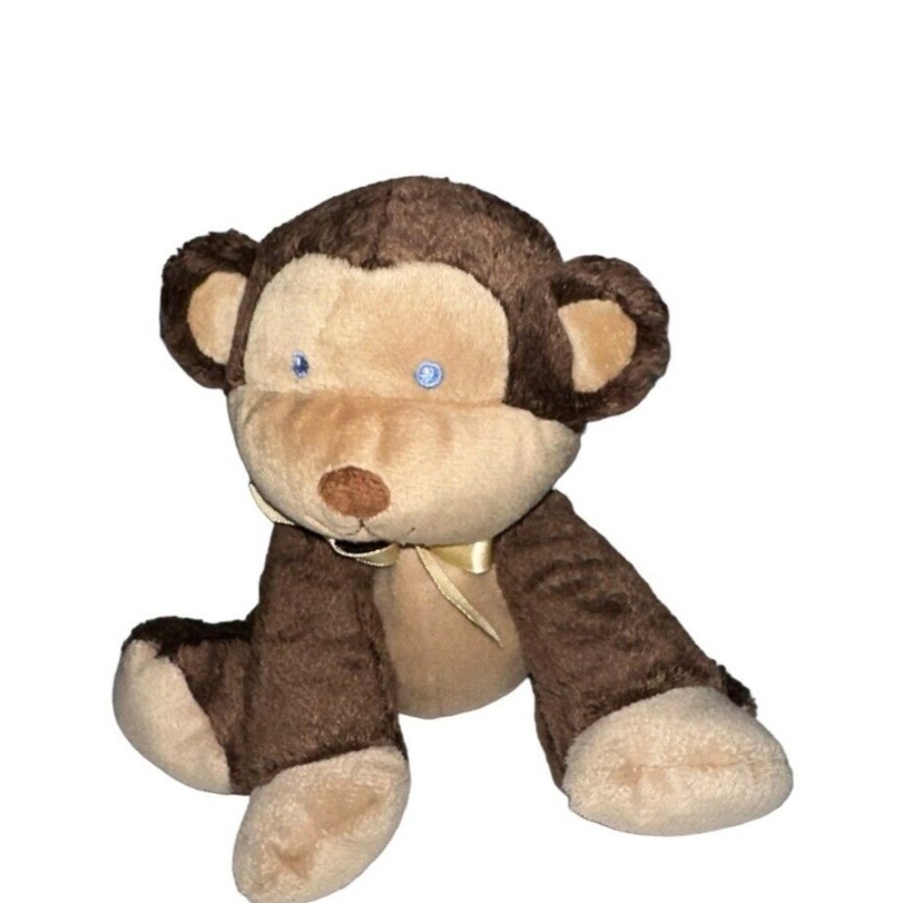 Prestige Baby Monkey Plush with Yellow Bow 6" Lovey Security